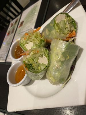 tofu spring rolls  at Veganic Thai Cafe in San Diego