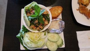 Laub on the specialty menu.  Delicious take on the lettuce wrap.   at Veganic Thai Cafe in San Diego