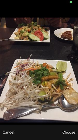 Pineapple rice and Pad Thai at Veganic Thai Cafe in San Diego