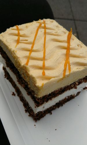 vegan cake with cocos and orange at Landwege - Bio Markt Ziegelstrasse in Luebeck
