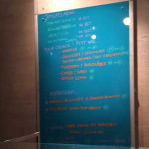 menu milk, coconut milk.. at Joylato in Kopavogur