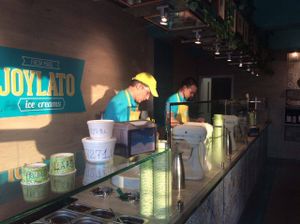 It is a great experience watching the guys make fresh ice-cream with liquid nitrogen. at Joylato in Kopavogur