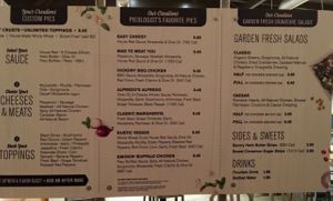 the menu at Pieology in Lakewood