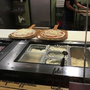 Daiya cheese on the right at Pieology in Lakewood