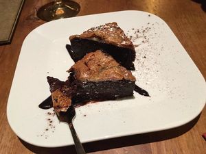 Delicious brownie at Zest in Leipzig