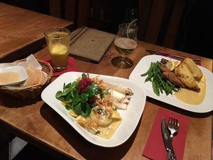 Filled ravioli and Schnitzel at Zest in Leipzig