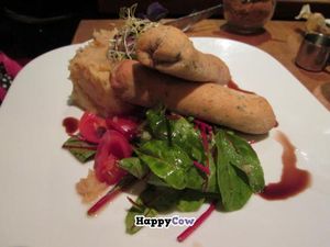 Wild mushroom in filo pastry with leek mash. at Zest in Leipzig