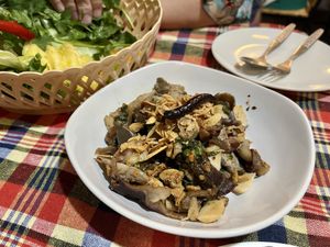 Mushrooms for wraps   at Barrab in Chiang Rai