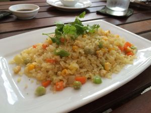 fried tofu and vegetables rice  at Hai Cafe in Hoi An