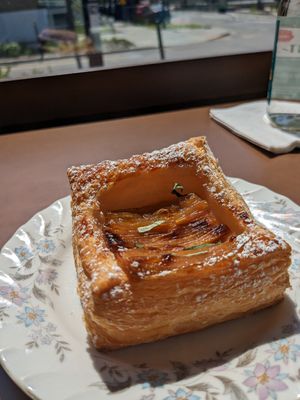 Rhubarb pastry at Cafe Dei Campi in Montreal
