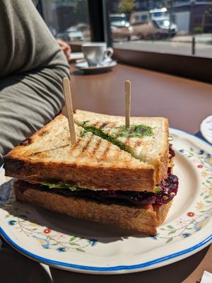 Beet sandwich at Cafe Dei Campi in Montreal