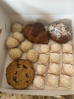 Lemon cookies, Cornettos, Nutella raviolis, chocolate chip cookie   at Cafe Dei Campi in Montreal