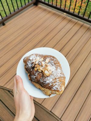 Almond croissant at Cafe Dei Campi in Montreal