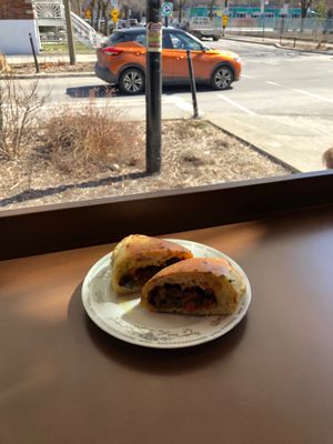 Eggplant calzone at Cafe Dei Campi in Montreal