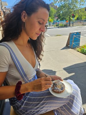 La tarte au prune: juste assez sucrée at Cafe Dei Campi in Montreal