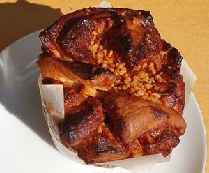 Brioche with praliné at Cafe Dei Campi in Montreal