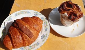 Chocolate croissant & brioche at Cafe Dei Campi in Montreal