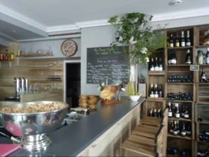 the nice inside, sorry for the piece of meat in background... at La Bonne Quille in Poitiers