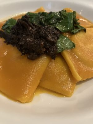 Funghi and cheese ravioli  at Cafe com Letras in Belo Horizonte