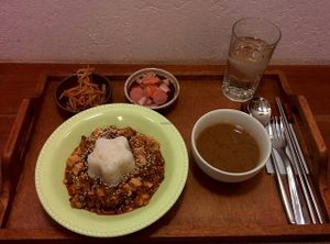 mapu tofu 2017 (not a glass of water) at Comida Coreana in Villa De Leyva