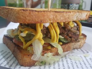 Schnitzel at Herb & Sprout Co in Maroubra