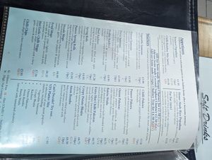 Menu appetizers at Vegetarian Food Studio in Cardiff