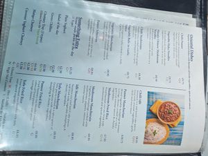 Menu Oriental dishes at Vegetarian Food Studio in Cardiff