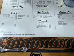 Drinks menu at Vegetarian Food Studio in Cardiff