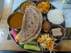 Thali with roti at Vegetarian Food Studio in Cardiff