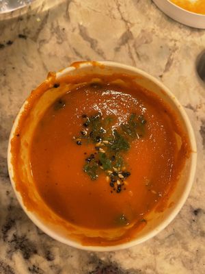 tomato bisque   at Kindred in San Diego