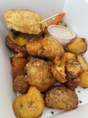 Brunch via DoorDash was still delicious !  at Kindred in San Diego