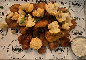 pickled and fried   at Kindred in San Diego