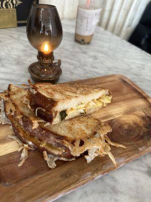 Grilled cheese  at Kindred in San Diego