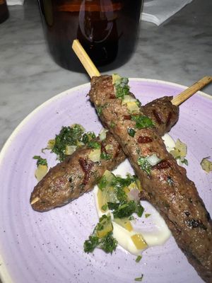 5/5 shawarma skewer   at Kindred in San Diego