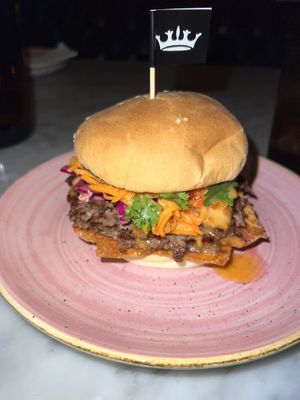 Egg roll burger 6/5  at Kindred in San Diego