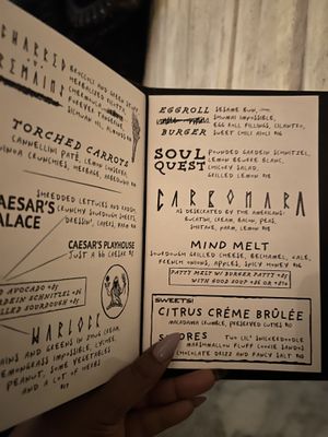 Menu   at Kindred in San Diego