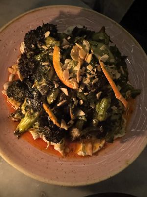 charred veggies   at Kindred in San Diego