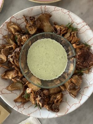 fried mushrooms  at Kindred in San Diego