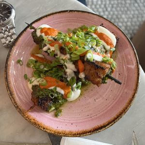 chimichurri skewers 😍  at Kindred in San Diego