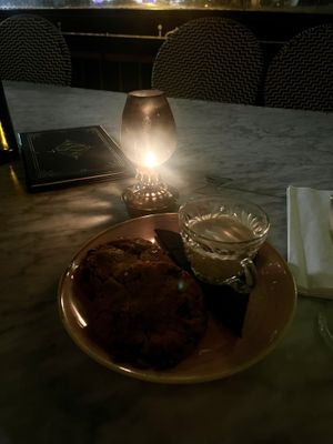 brown butter chocolate chip cookies with cereal milk  at Kindred in San Diego