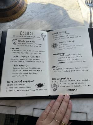 Brunch menu  at Kindred in San Diego