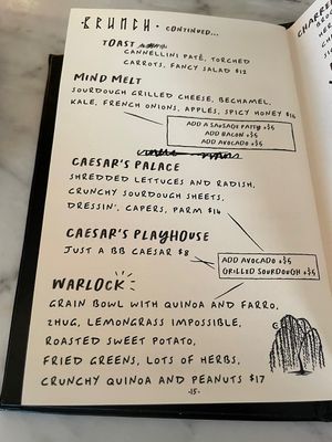 Drink menu  at Kindred in San Diego