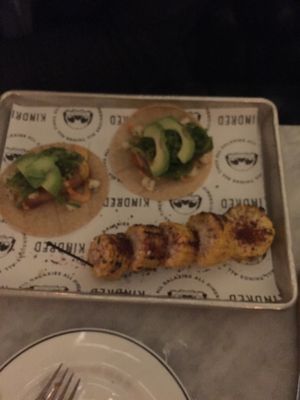 Tacos with avo at Kindred in San Diego