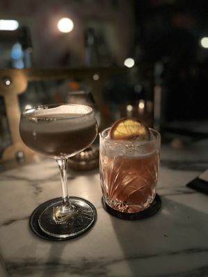 Espresso martini and rotating seasonal cocktail: both delicious!  at Kindred in San Diego
