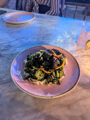 Charred greens at Kindred in San Diego
