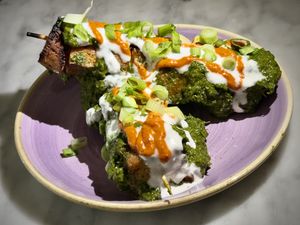 Chimichuri seitan skewers  at Kindred in San Diego