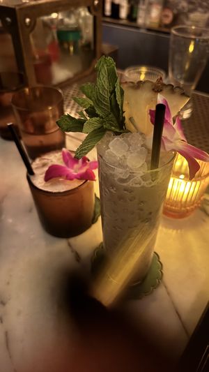The Luck Dragon and a drink from their non alcoholic menu  at Kindred in San Diego