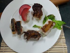 Vegan sushi with different types of vege and fruits  at D'rink in Skudai