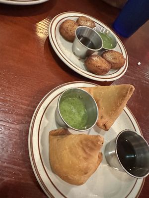 Samosas and aloo tiki   at Taste of India in Clinton