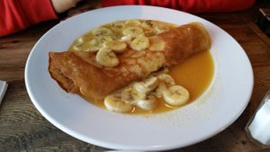 Crepes Suzette at Wild Rice Vegan Cafe in Watertown